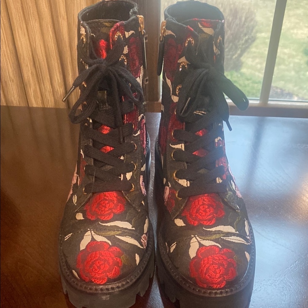 Kate Spade Floral Women's Boots - Black and Red - Picture 4 of 7